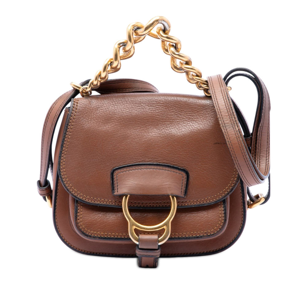 Pre-Loved Miu Miu Mini Goatskin Madras Dahlia Satchel